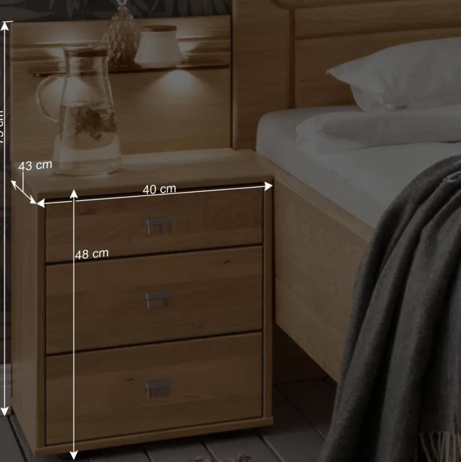 Wohnen Singlebett & Nachtkommode Kombi Set - Emdsiva (zweiteilig)