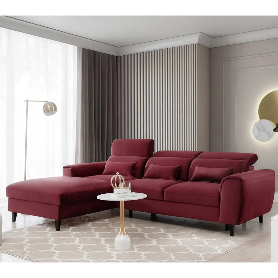 4-Sitzer Bettcouch in Bordeaux Rot - Marissa^Wohnen Sale