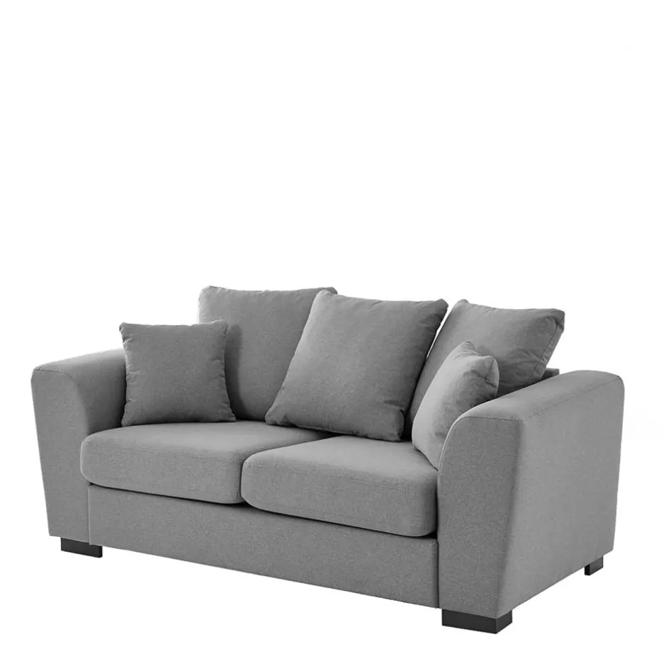 Wohnen 2-Sitzer Couch in Grau Webstoff - Krista