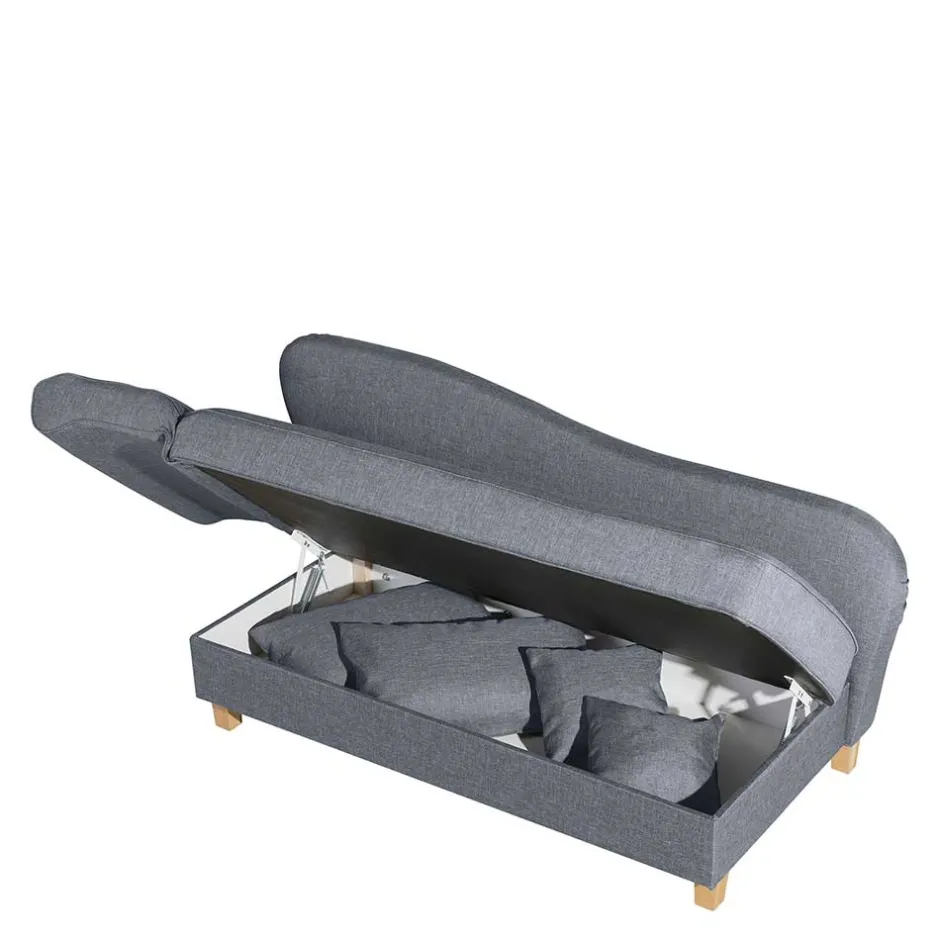 3-Sitzer Recamiere in Jeansblau mit Buche - Foresta^Wohnen Hot