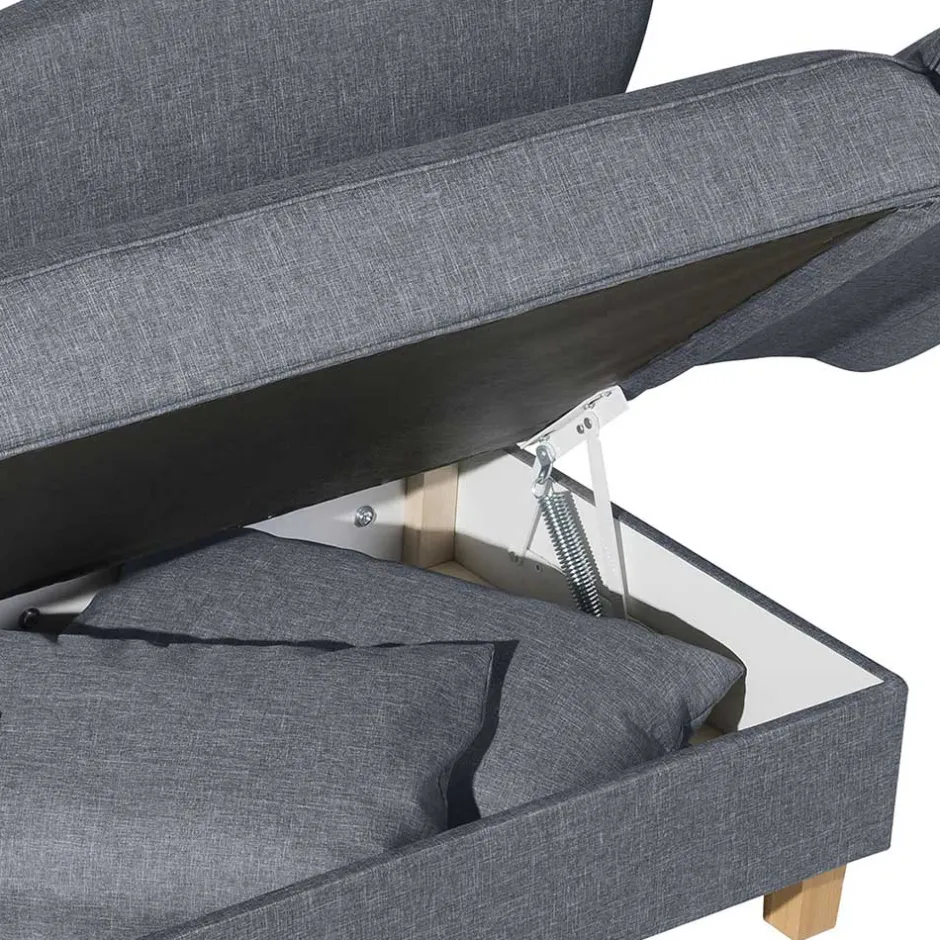 3-Sitzer Recamiere in Jeansblau mit Buche - Foresta^Wohnen Hot