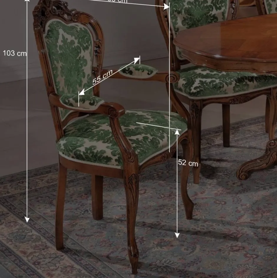 Sitzgruppe im Barockstil Magari mit 5 Polsterstühlen (sechsteilig)^Wohnen Clearance