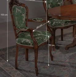 Sitzgruppe im Barockstil Magari mit 5 Polsterstühlen (sechsteilig)^Wohnen Clearance