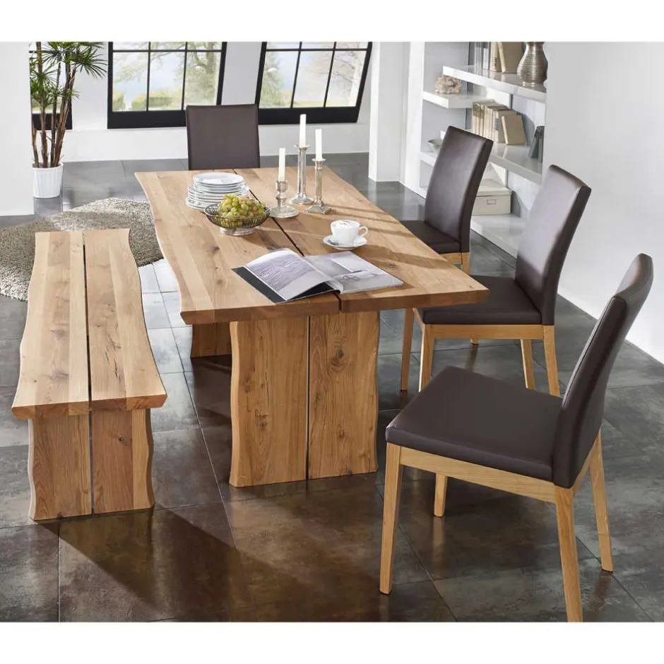 Wohnen Sitzgruppe Sympatia aus Wildeiche Massivholz (sechsteilig)