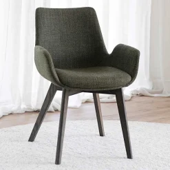 Wohnen Skandi Armlehnenstühle in Dunkelgrün - Car (2er Set)