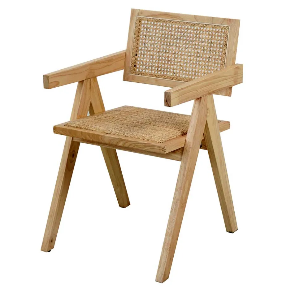 Wohnen Skandi Armlehnenstuhl in Natur - Forcia