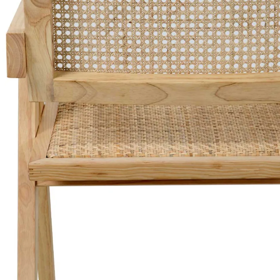 Wohnen Skandi Armlehnenstuhl in Natur - Forcia