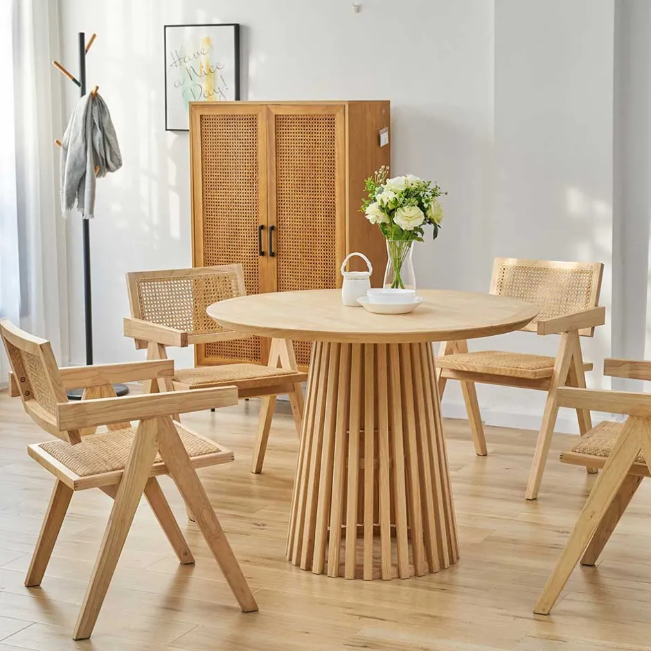 Wohnen Skandi Armlehnenstuhl in Natur - Forcia