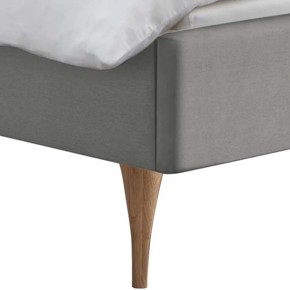 Skandi Bett in Grau mit Eiche Bianco - Potosia^Wohnen Hot