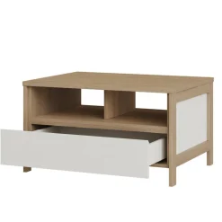 Wohnen Skandi Couchtisch in Weiß und Eiche Dekor - Ovidio