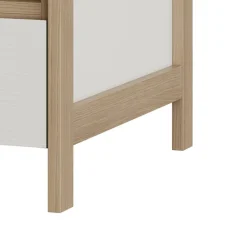 Wohnen Skandi Couchtisch in Weiß und Eiche Dekor - Ovidio