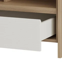 Wohnen Skandi Couchtisch in Weiß und Eiche Dekor - Ovidio