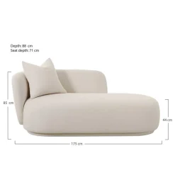 Wohnen Skandi Design Couch in Cremeweiß - Premuda