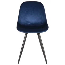 Wohnen Skandi Design Samtstuhl in Blau - Polar (2er Set)