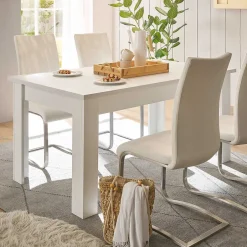 Wohnen Skandi Esszimmertisch in weißer Holzoptik Pinie - Liancos