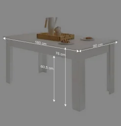 Wohnen Skandi Esszimmertisch in weißer Holzoptik Pinie - Liancos
