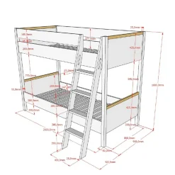 Kinder Wohnen Skandi Etagenbett mit Schrägleiter - Lencon