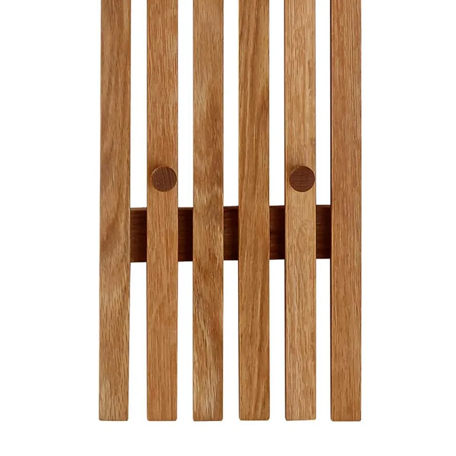 Wohnen Skandi Garderobenpaneel aus Eiche Massivholz - Artensian