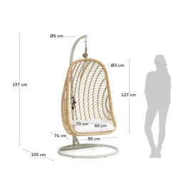 Wohnen Skandi Hängesessel aus Rattan Geflecht - Palencia