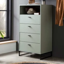 Skandi Hochkommode mit vier Schubladen & Fach - Velmarun^Wohnen Discount