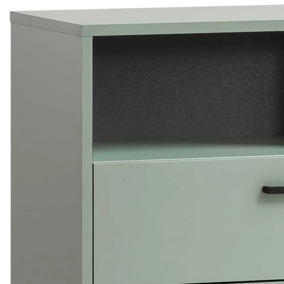 Skandi Hochkommode mit vier Schubladen & Fach - Velmarun^Wohnen Discount