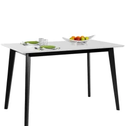 Wohnen Skandi Küchentisch in Weiß & Schwarz - Composia