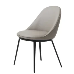 Wohnen Skandi Kunstlederstuhl in Taupe & Schwarz - Johns