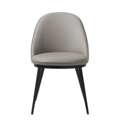 Wohnen Skandi Kunstlederstuhl in Taupe & Schwarz - Johns
