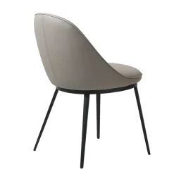 Wohnen Skandi Kunstlederstuhl in Taupe & Schwarz - Johns