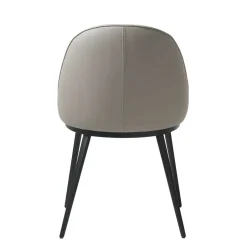 Wohnen Skandi Kunstlederstuhl in Taupe & Schwarz - Johns