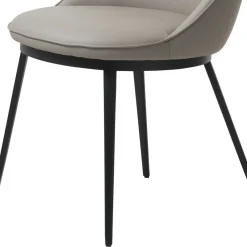 Wohnen Skandi Kunstlederstuhl in Taupe & Schwarz - Johns