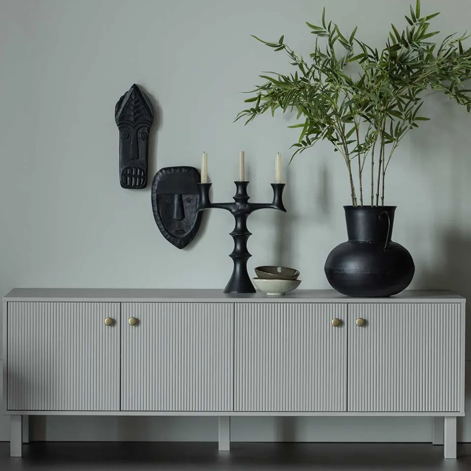 Skandi Lowboard 4-türig in Grau - Huvina^Wohnen Hot