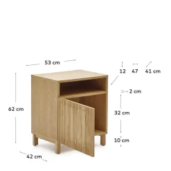 Wohnen Skandi Nachtschrank in Eiche - Azuro