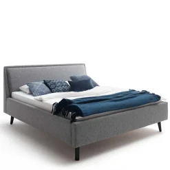 Wohnen Skandi Polsterbett in Grau Stoff - Optica