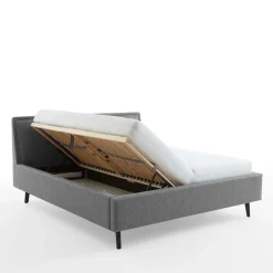 Wohnen Skandi Polsterbett in Grau Stoff - Optica