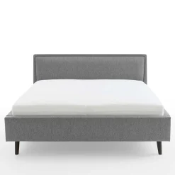 Wohnen Skandi Polsterbett in Grau Stoff - Optica