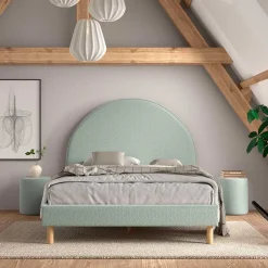 Skandi Polsterbett in Grün Boucle - Skylab^Wohnen Discount