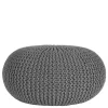 Skandi Pouf mit dunkelgrauem Strickstoff Bezug - Finaron^Wohnen Sale