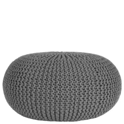 Skandi Pouf mit dunkelgrauem Strickstoff Bezug - Finaron^Wohnen Sale