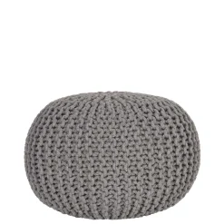 Skandi Pouf mit dunkelgrauem Strickstoff Bezug - Finaron^Wohnen Sale