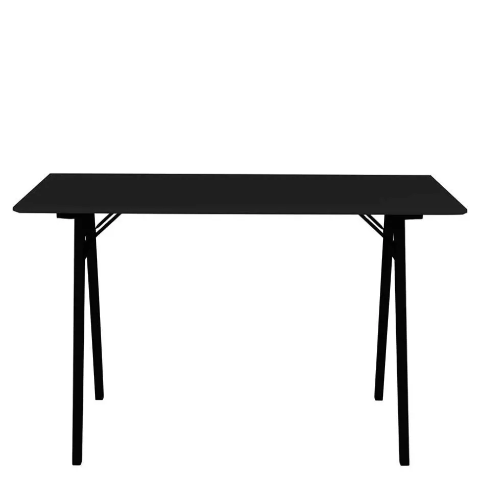 Wohnen Skandi Schreibtisch in Schwarz - Vallino