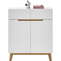 Skandi Schuhschrank in Weiß & Eiche - Blacingo^Wohnen