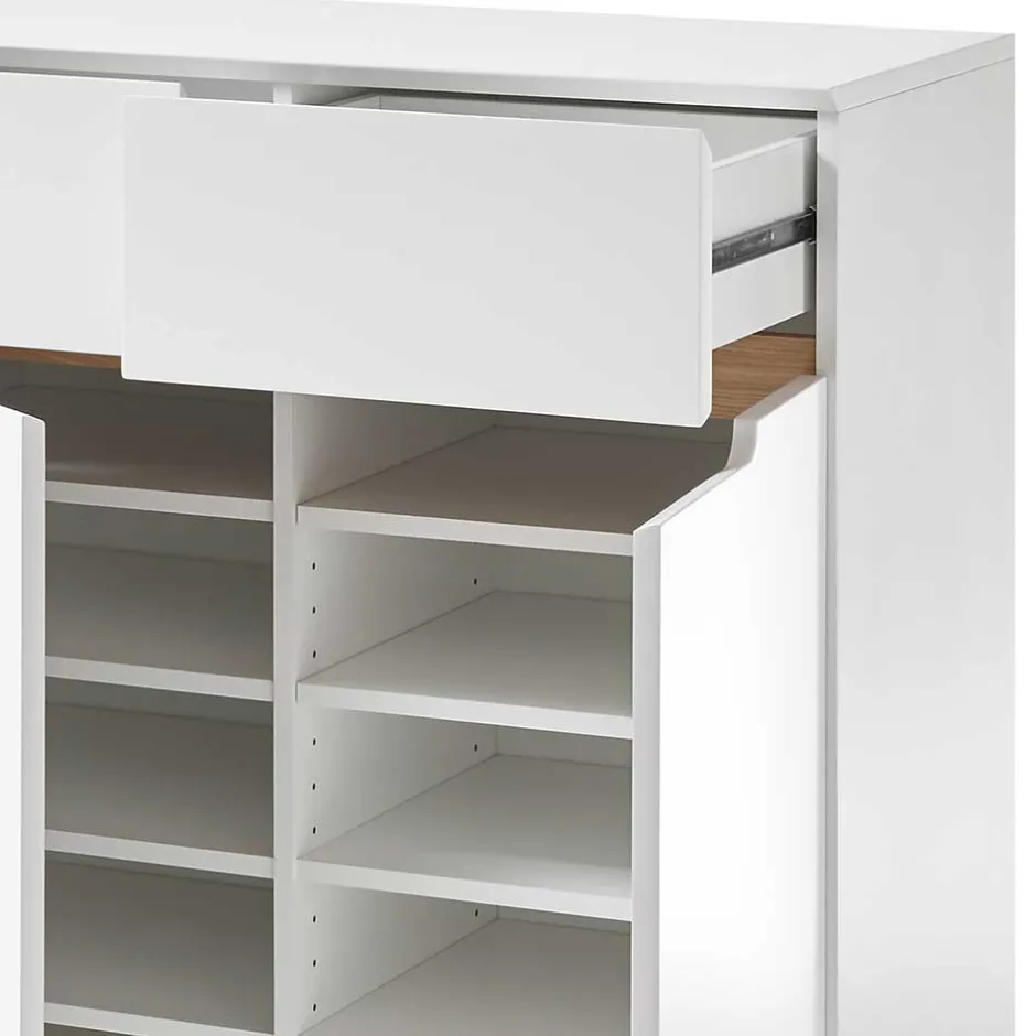 Skandi Schuhschrank in Weiß & Eiche - Blacingo^Wohnen
