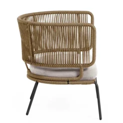 Wohnen Skandi Sessel aus Geflecht Kordel in Beige - Suvacol (2er Set)