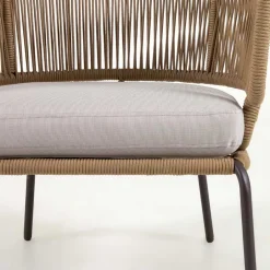 Wohnen Skandi Sessel aus Geflecht Kordel in Beige - Suvacol (2er Set)