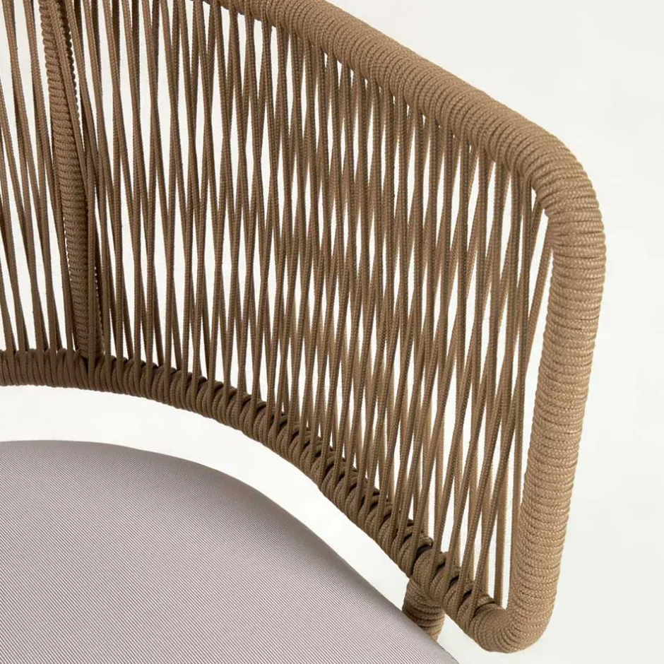 Wohnen Skandi Sessel aus Geflecht Kordel in Beige - Suvacol (2er Set)