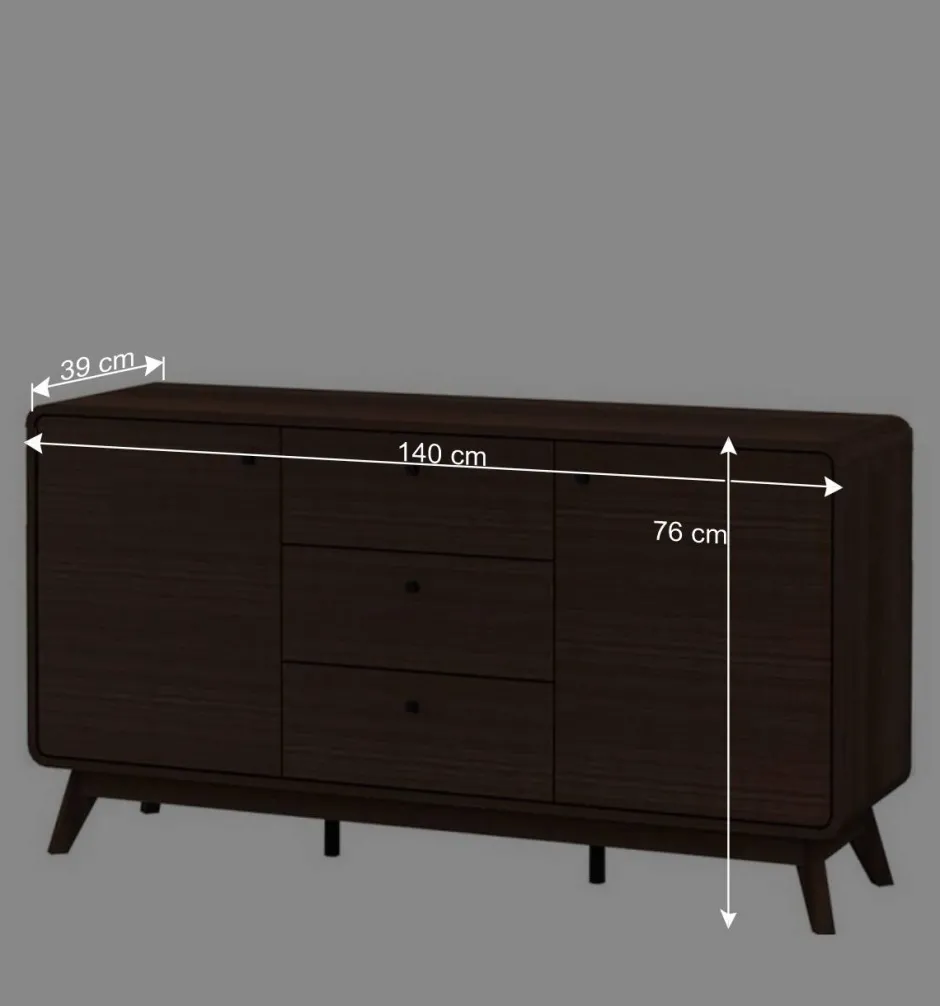 Wohnen Skandi Sideboard in Walnuss Optik - Pastilla