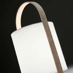 Wohnen Skandi Tischleuchte in Weiß & Buche - Rina