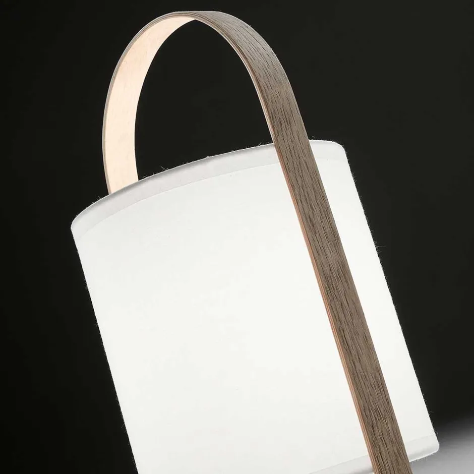 Wohnen Skandi Tischleuchte in Weiß & Buche - Rina