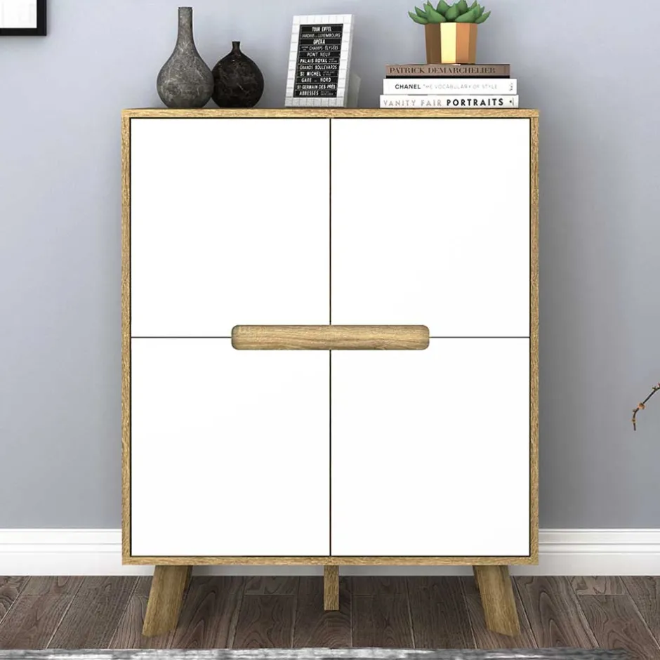 Skandi Türen-Kommode in Weiß & Sonoma-Eiche - Mesues^Wohnen Sale